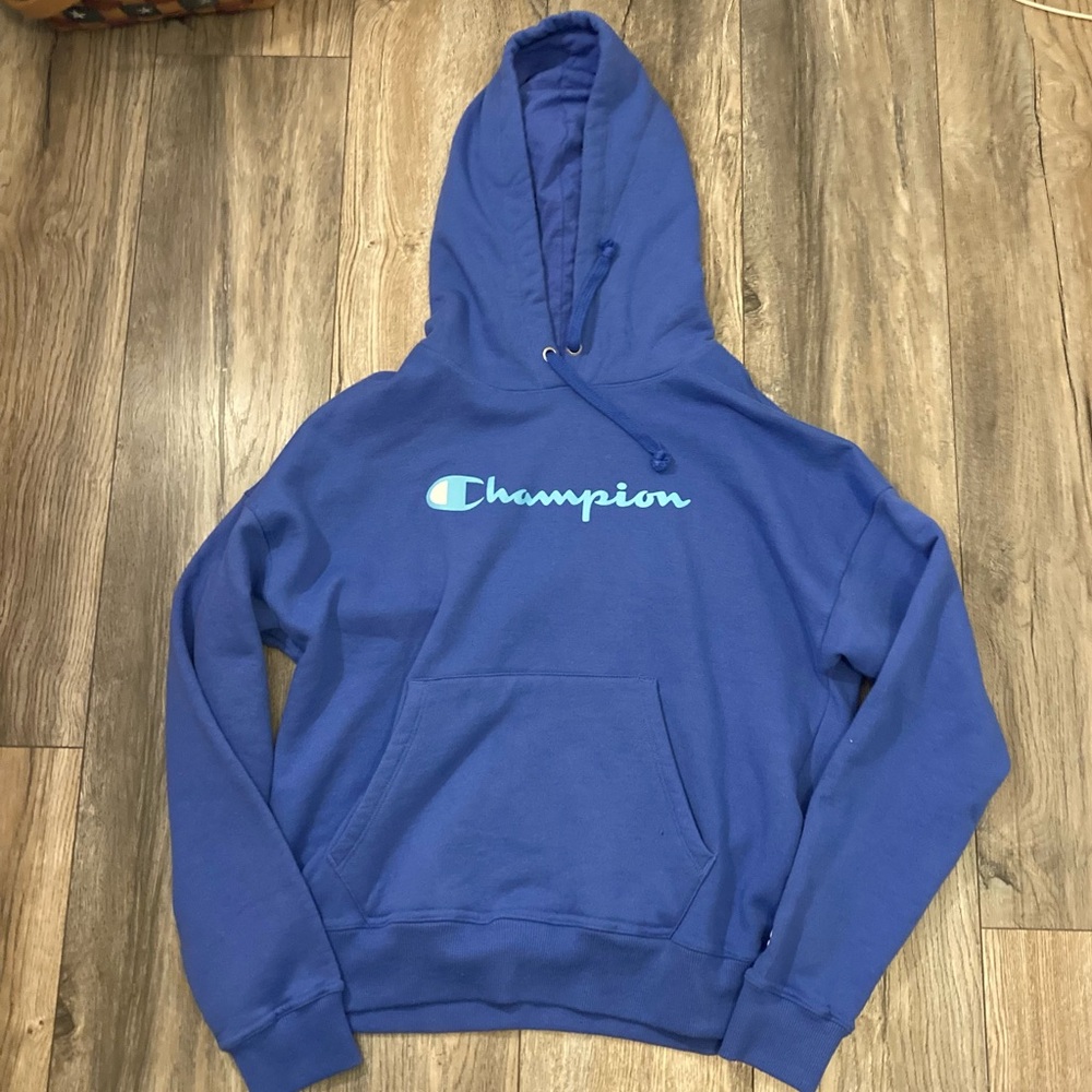 blue champion hoodie